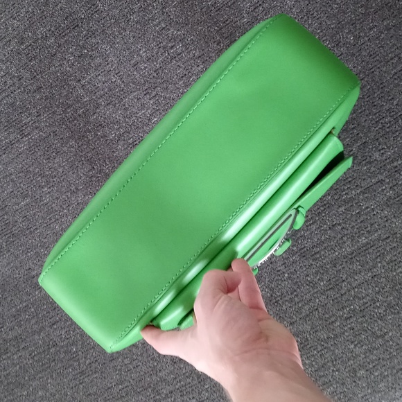 💚RARE Ralph Lauren💚 - Kelly Green Leather Equestrian Stirrup Hobo Bag - Picture 7 of 16